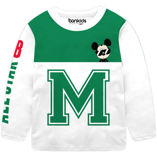 Mickey Green Full Sleeve Boys T-SHIRT