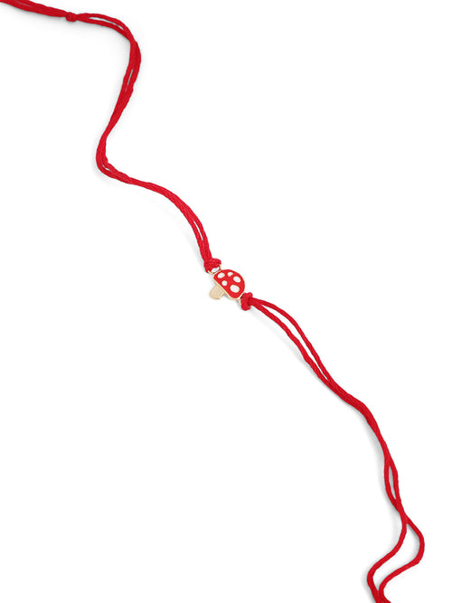 925 Silver-Enamel Mushroom Rakhi for Kids