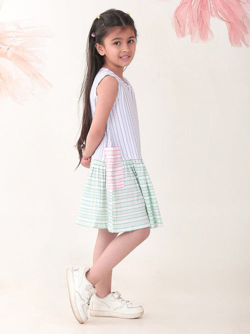 Girls Dresses Multi color Sleeveless Round