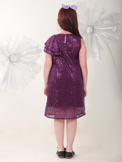 Girls Dresses Purple Sleeveless Round