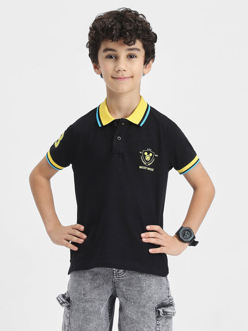 Mickey Boys Polo Tees  | Black