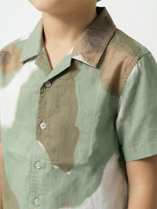 Boy's Shirts Multi Short Sleeve Spread Collar|BON11827