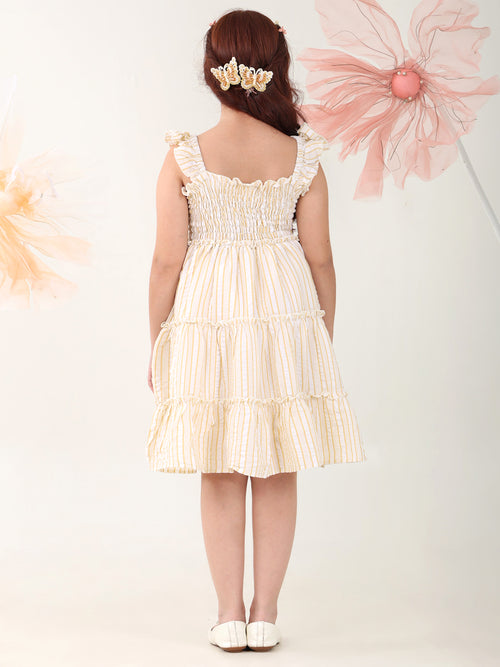 Girls Dresses Yellow Sleeveless Round Neck