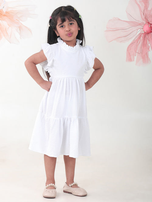Girls Dresses White Sleeveless Round
