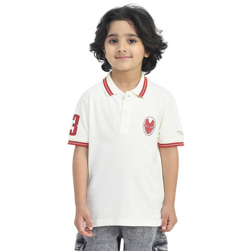 Iron Man Boys Polo Tees  | Off white