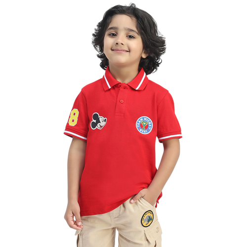 Mickey Boys Polo Tees  | Red
