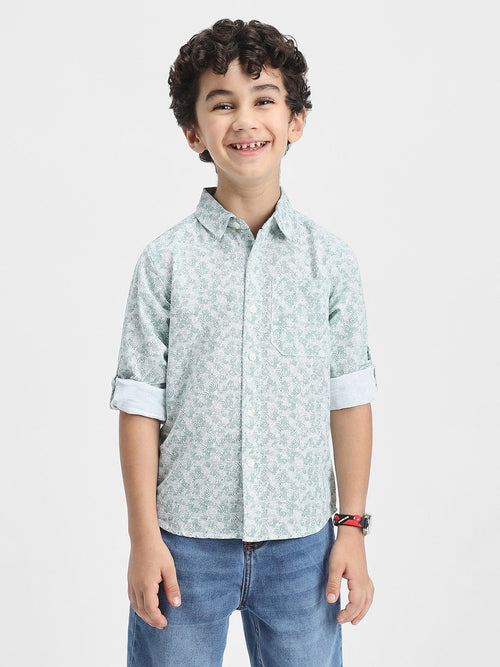 Boys Printed Shirt | Green, White