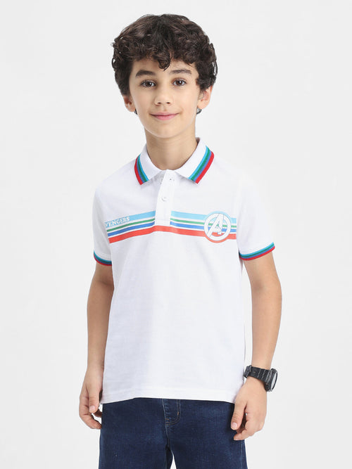 Avengers Boys Polo Tees  | White