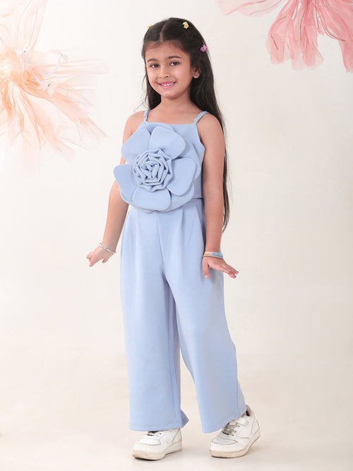 Girls Clothing Set Blue Sleeveless Round