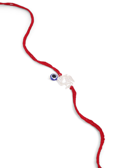 925 Silver-Ohm & Evil Eye Rakhi for Kids