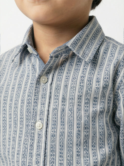 Boy's Shirts Blue Full sleeve Spread Collar
