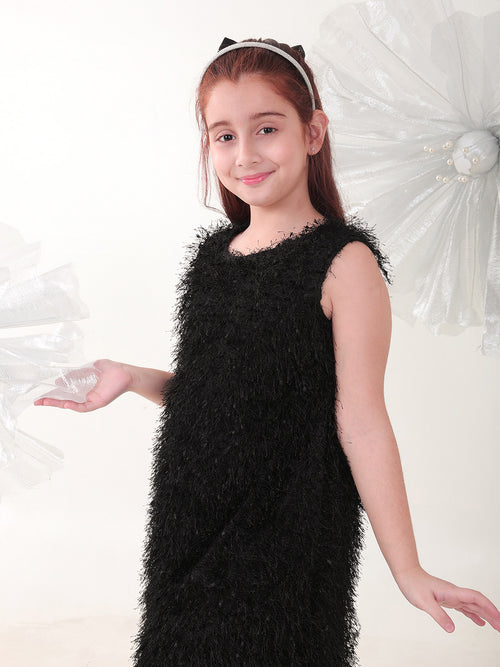 Girls Dresses Black Sleeveless Round
