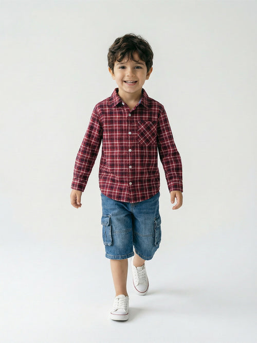Boy's Shirts Multi Full sleeve Spread Collar