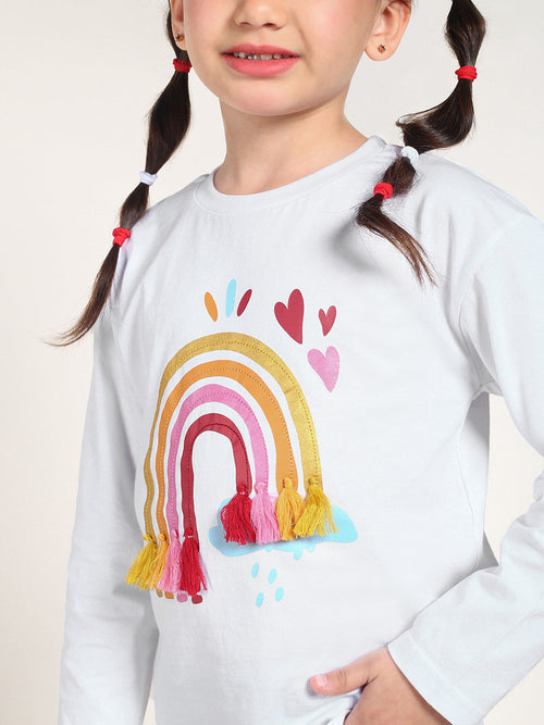 Girls Sequence Embroidery T-Shirt