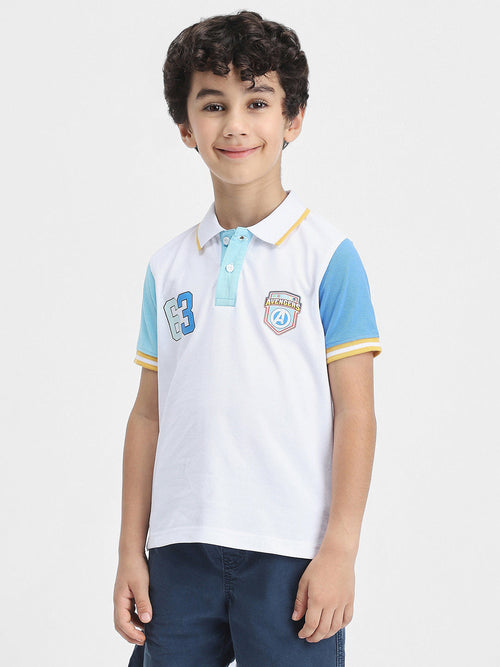 Avengers Boys Polo Tees  | White