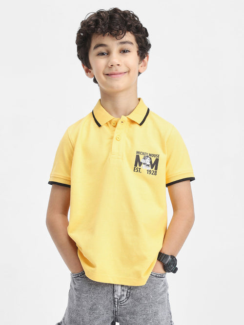 Mickey Boys Polo Tees  | Yellow