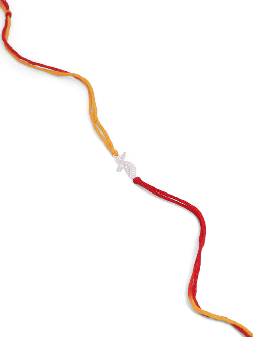 925 Silver-flute & peacock feather Rakhi for Kids