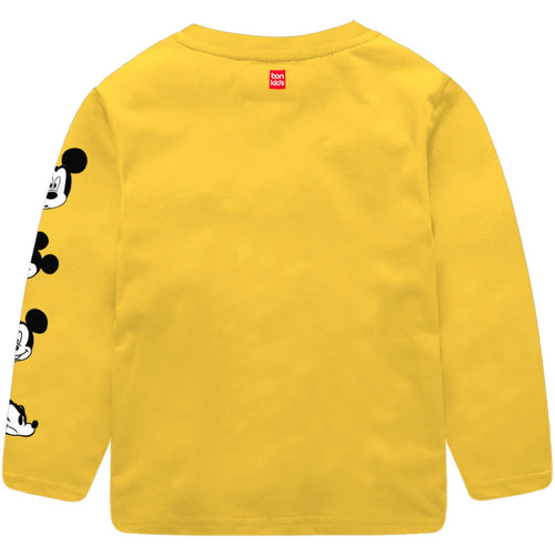 Mickey Yellow Full Sleeve Boys T-SHIRT
