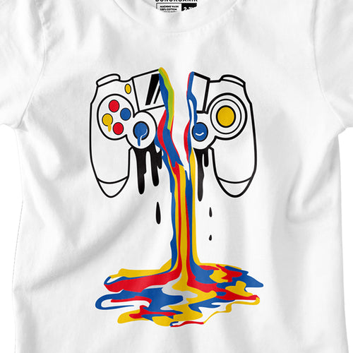 Boys Printed Color Driping JoyStick Tees