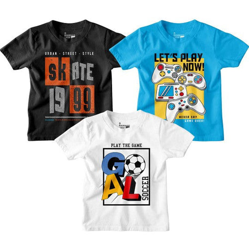 Boy Graphic Printed  Combo Tees
