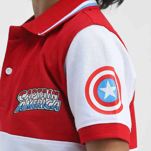 Captain America Boys Polo Tees  | Multi Color