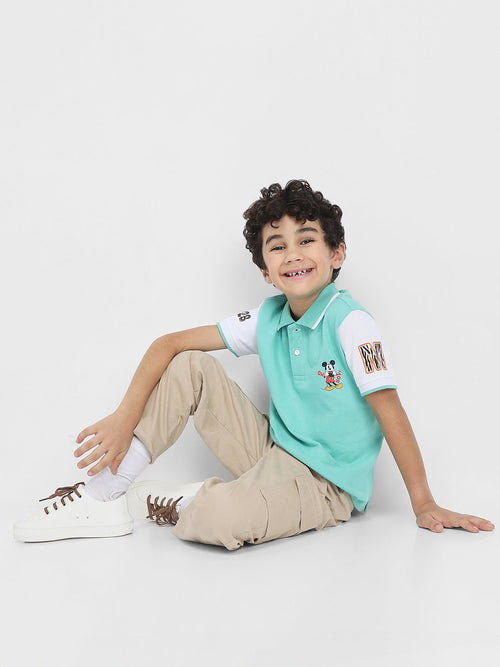Mickey Boys Polo Tees  | Olive Green
