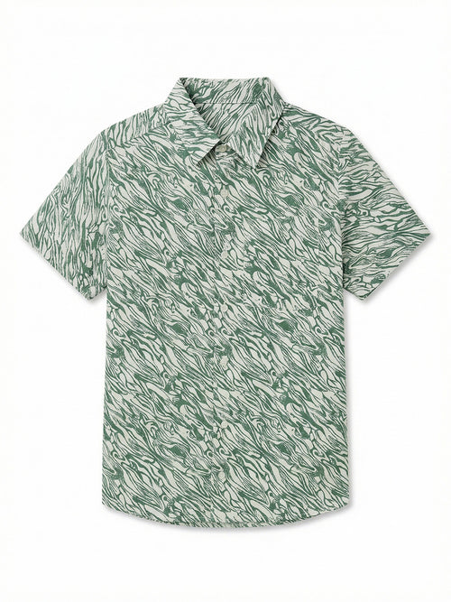 Boy's Shirts Multi Short Sleeve Spread Collar