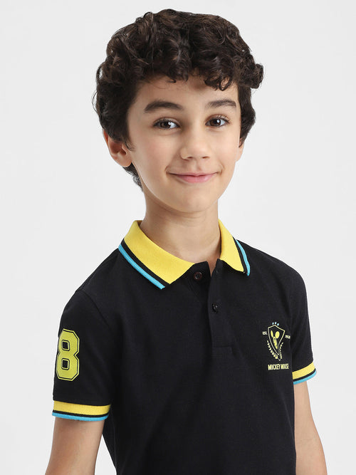 Mickey Boys Polo Tees  | Black