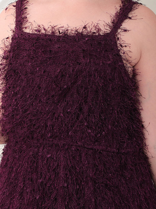 Girls Dresses Wine Sleeveless Round