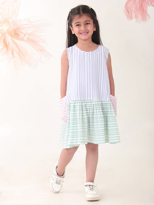 Girls Dresses Multi color Sleeveless Round