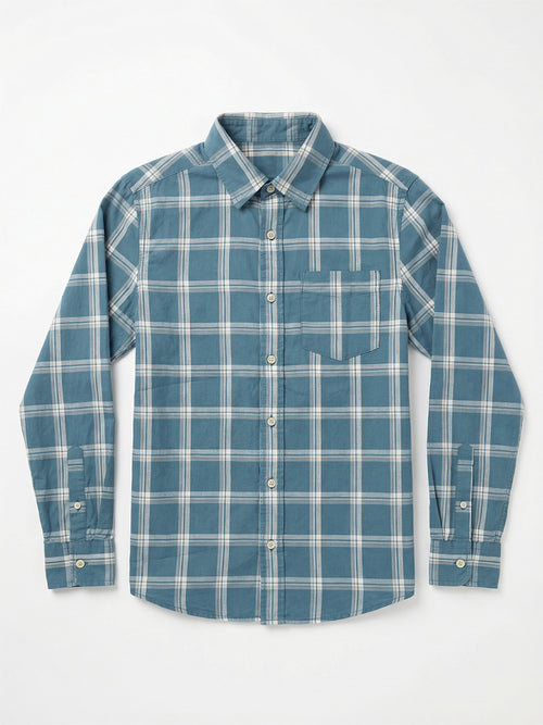 Boy's Shirts Blue Full sleeve Spread Collar