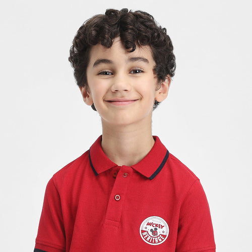 Mickey Boys Polo Tees  | Maroon
