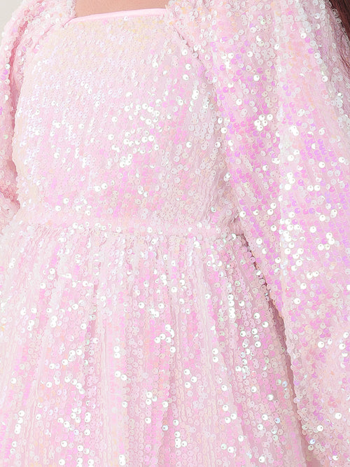 Girls Dresses Pink Sleeveless Round