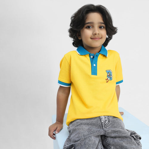 Donald Duck Boys Polo Tees  | Yellow