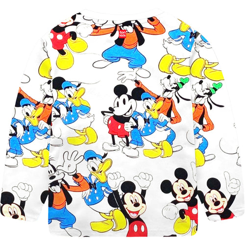 Mickey White Full Sleeve Boys T-SHIRT