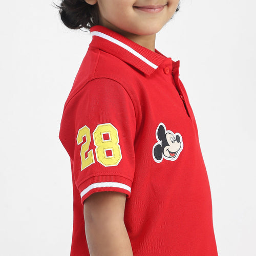 Mickey Boys Polo Tees  | Red