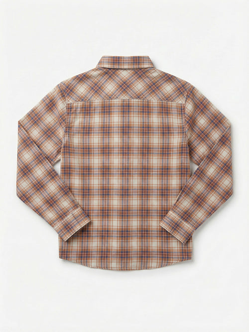 Boy's Shirts Brown Full sleeve Spread Collar