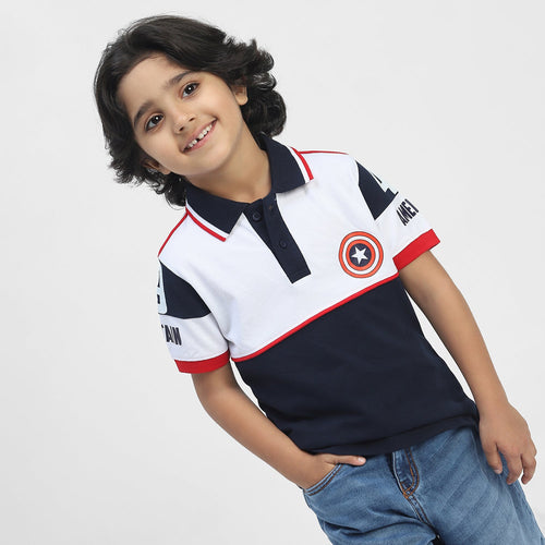 Capt America Boys Polo Tees  | Multi Color