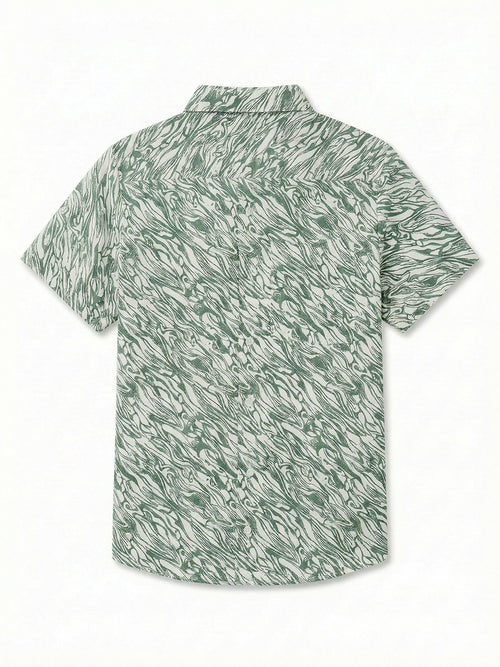 Boy's Shirts Multi Short Sleeve Spread Collar