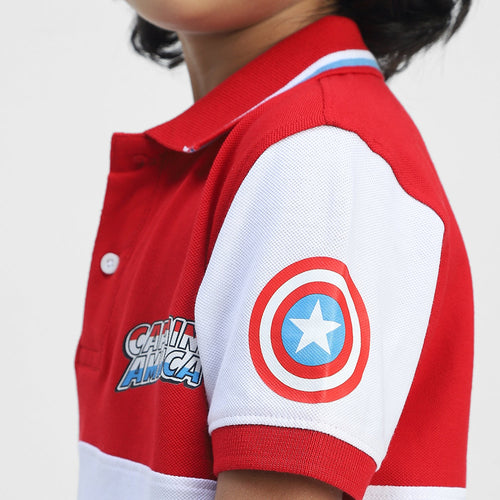 Captain America Boys Polo Tees  | Multi Color