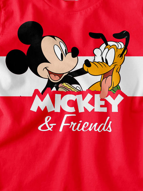 Mickey & Friends Red Full Sleeve Boys T-SHIRT