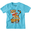 Boys Printed Sky Blue Tshirt