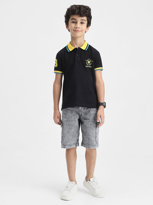 Mickey Boys Polo Tees  | Black
