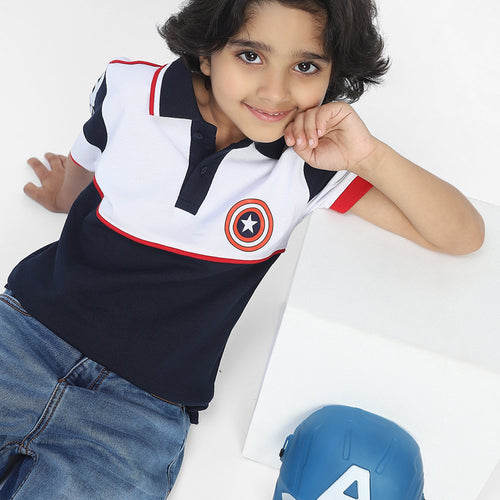 Capt America Boys Polo Tees  | Multi Color