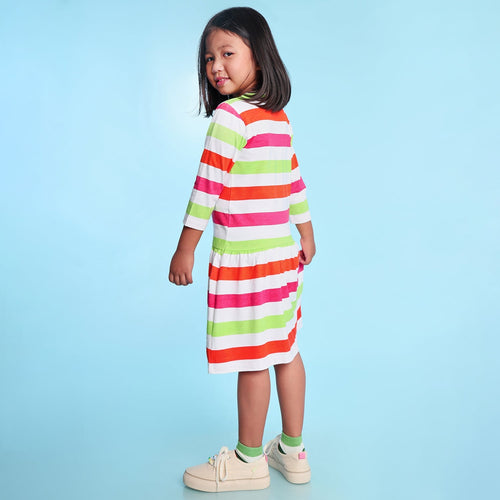 Colourful Striped Girls Dress