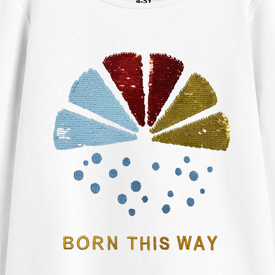 Girls Sequence Embroidery T-Shirt