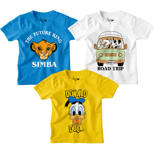 Simba Road Trip Combo Boys Cotton Tshirts