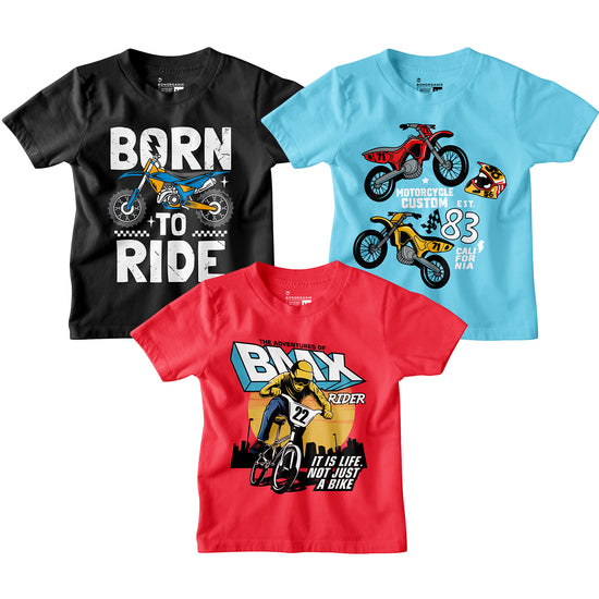 Boy Graphic Printed  Combo Tees