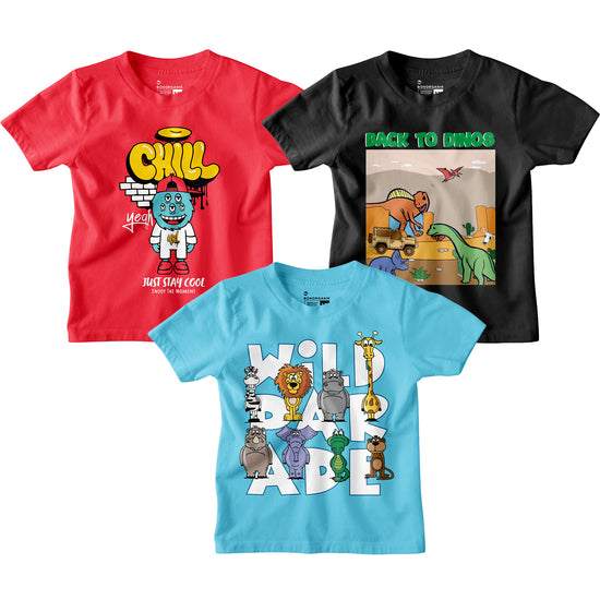 Boy Graphic Printed  Combo Tees