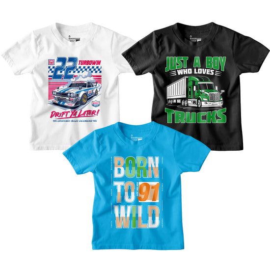 Boy Graphic Printed  Combo Tees
